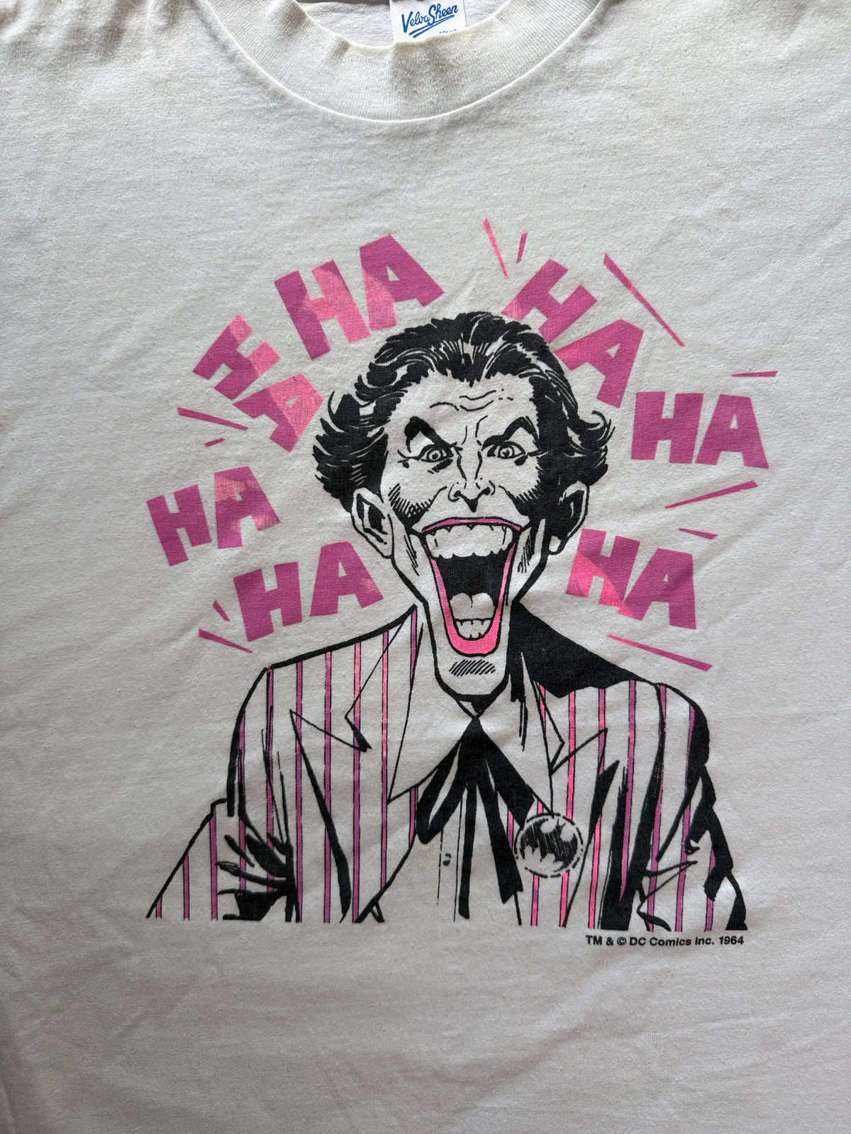 Vintage Joker HA HA Graphic Tee Velva Sheen XL White Single Stitch
