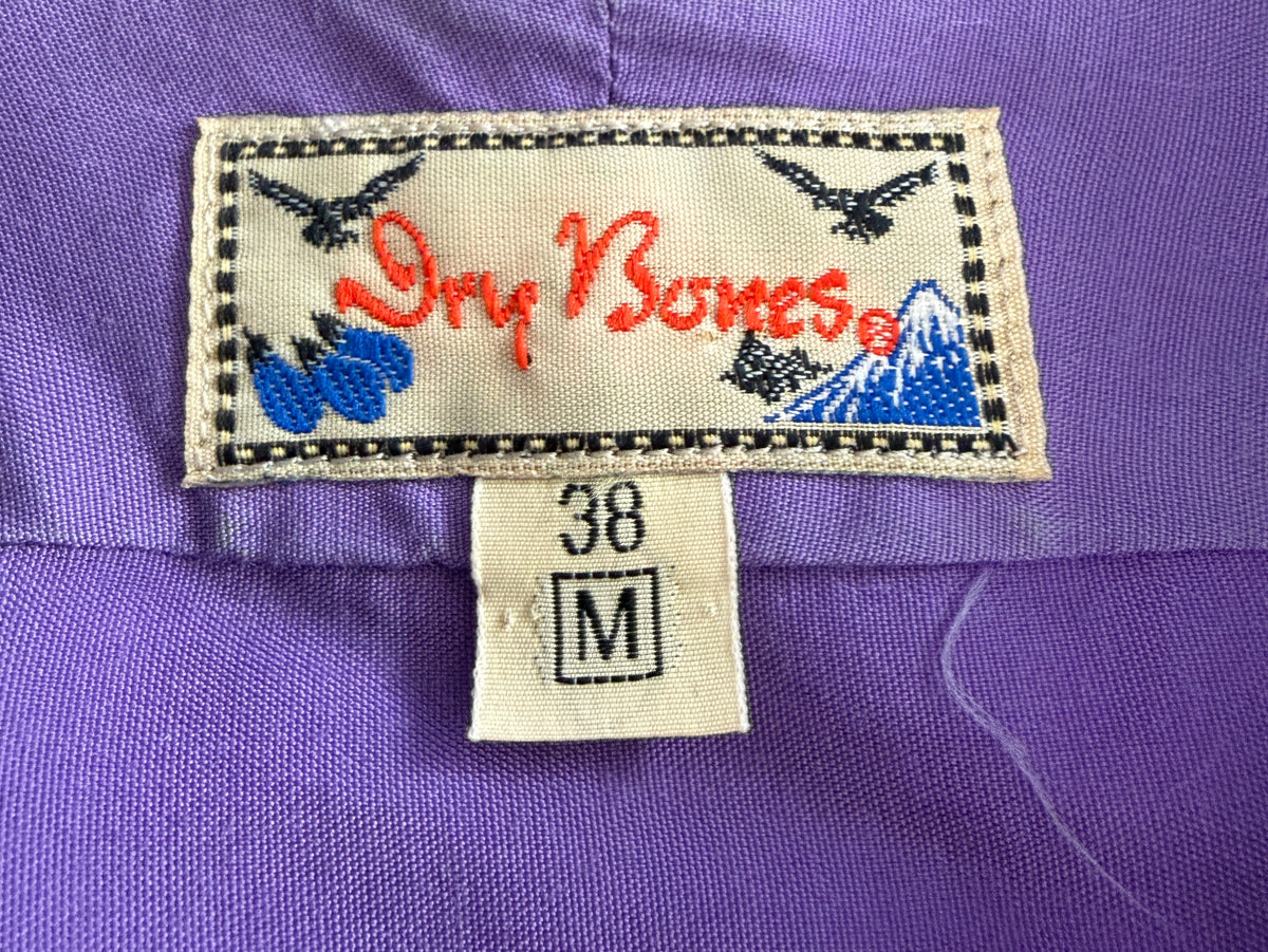 Dry Bones Japan Sake Print Camp Collar Shirt Lilac Purple 38 M