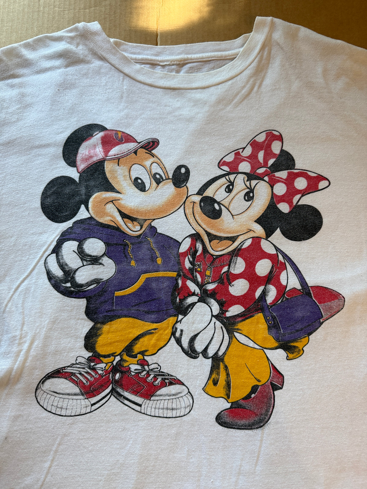 Vintage Mickey and Minnie Streetwear Graphic Tee White