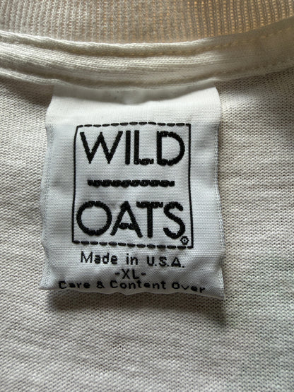 Vintage 1992 Wild Oats Rainforest All Over Print Tee XL White USA