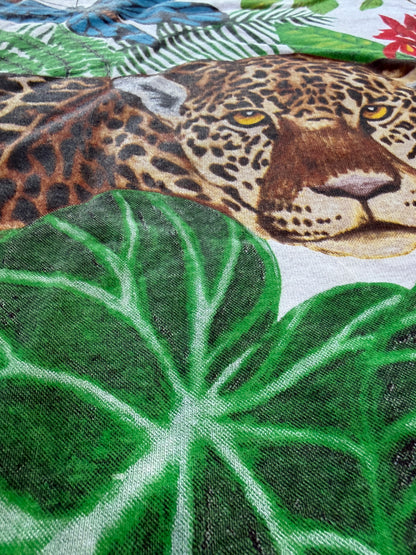 Vintage 1992 Wild Oats Rainforest All Over Print Tee XL White USA