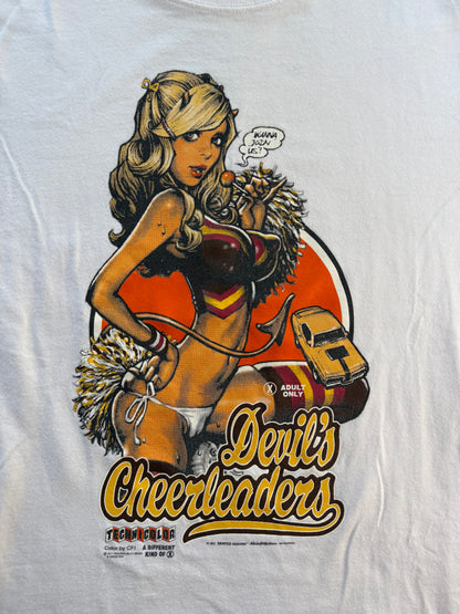 Erostika Devils Cheerleaders tee full graphic close up