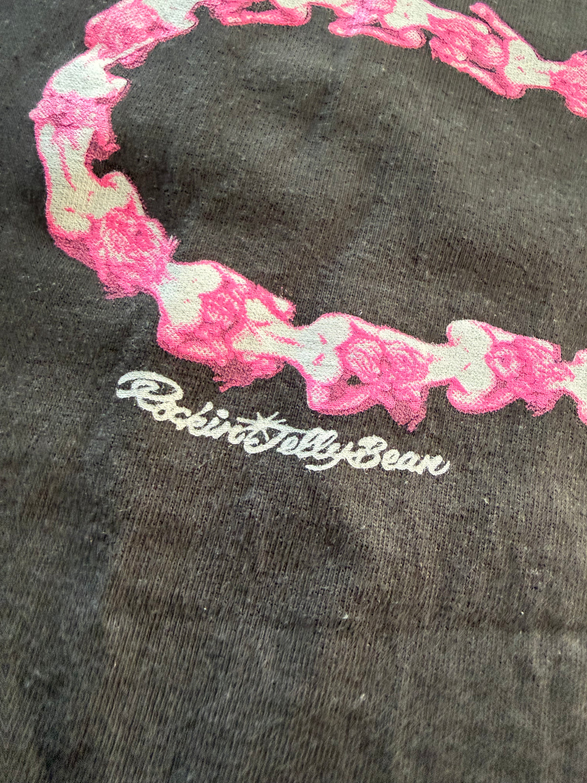 Human Centipede III tee graphic detail with signature