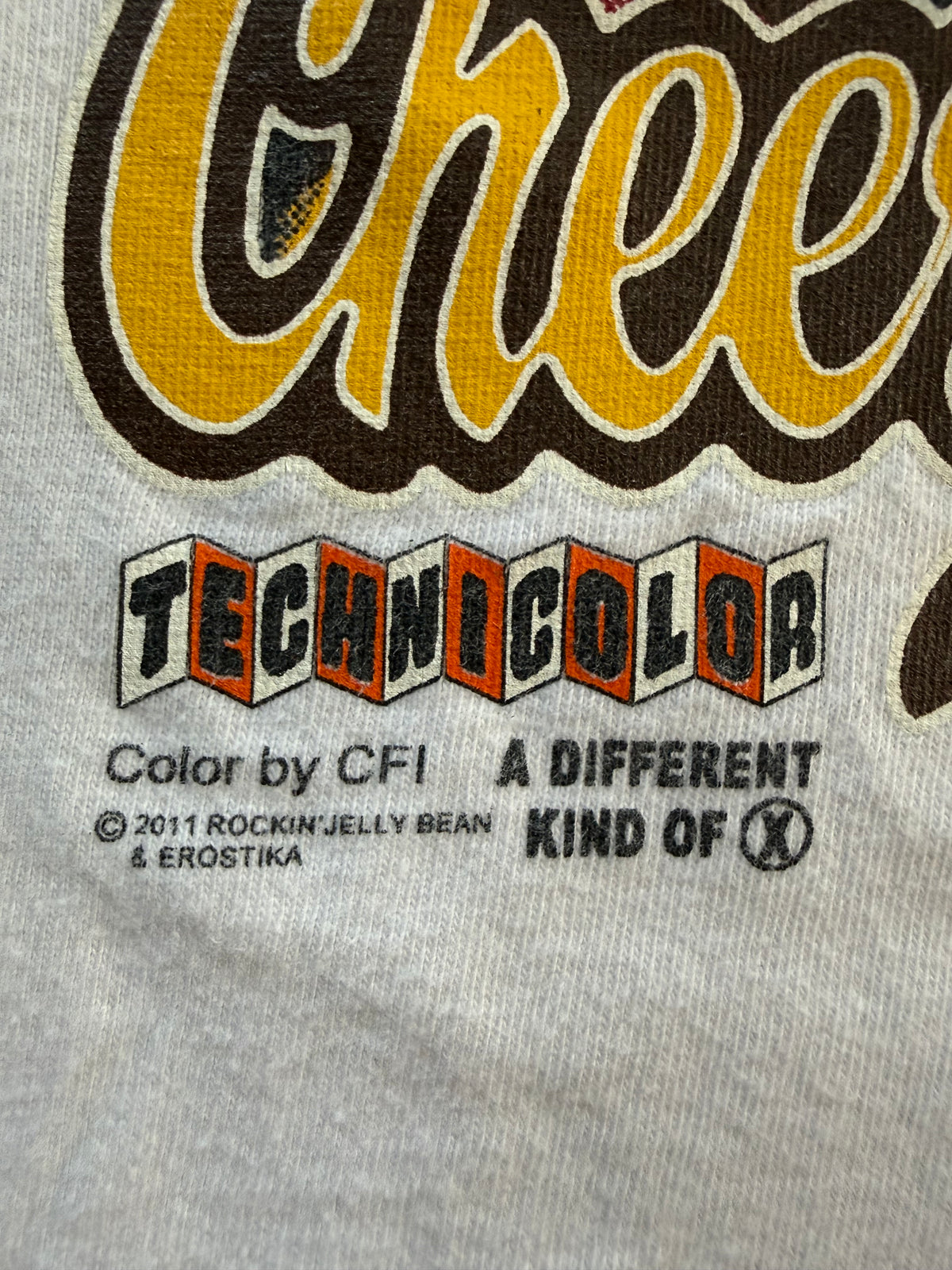 Erostika Devils Cheerleaders tee Technicolor print detail