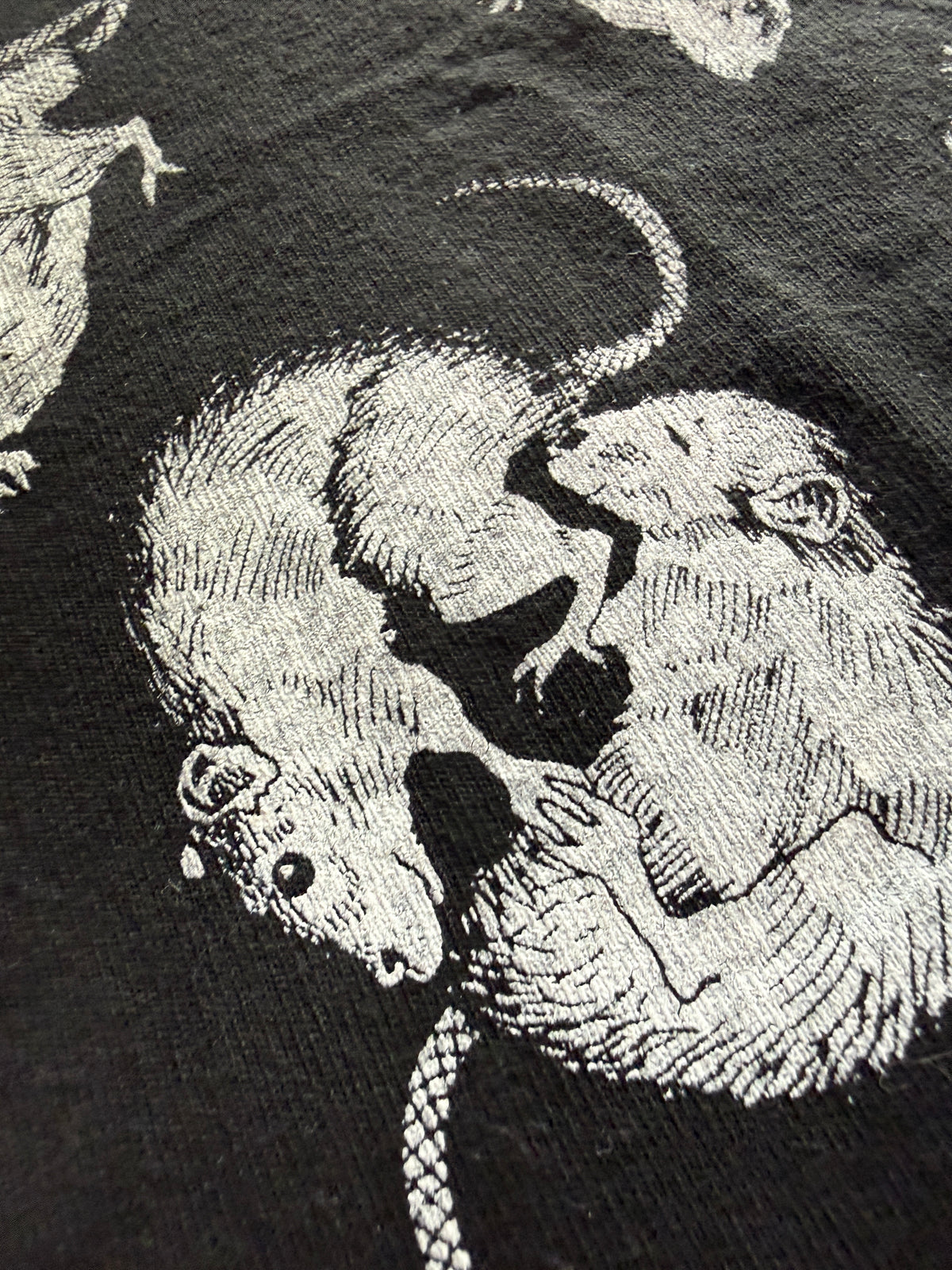 Vintage Fashion Victim Rat All Over Print Tee Hanes Heavyweight XL Black Single Stitch