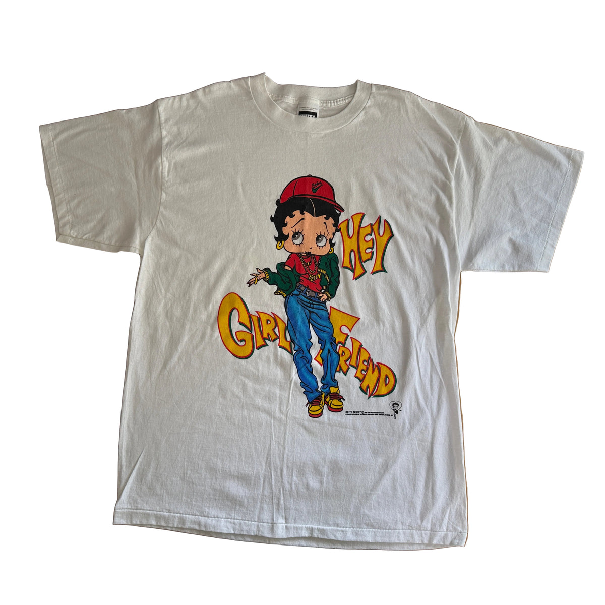 Vintage 1992 Betty Boop Hey Girlfriend Graphic Tee Tultex XL White
