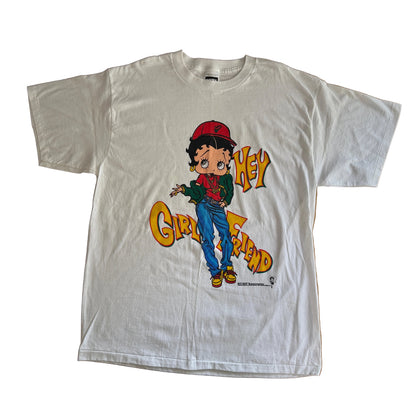 Vintage 1992 Betty Boop Hey Girlfriend Graphic Tee Tultex XL White