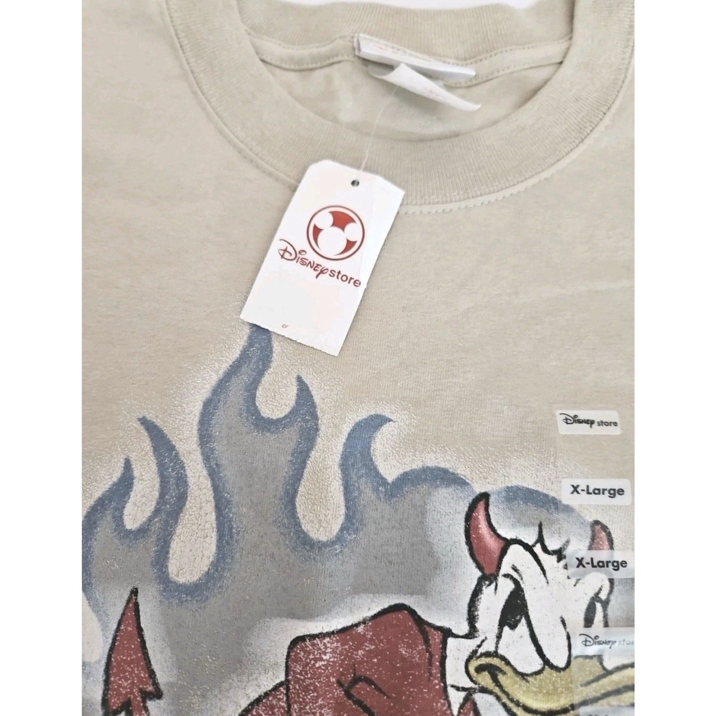 Disney Store Exclusive Donald Duck The Fowl Side Devil Tee Y2K NWT Tan XL Rare