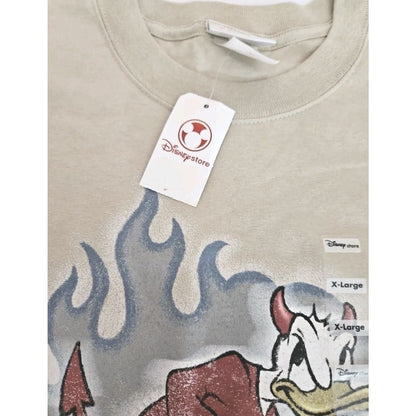 Disney Store Exclusive Donald Duck The Fowl Side Devil Tee Y2K NWT Tan XL Rare