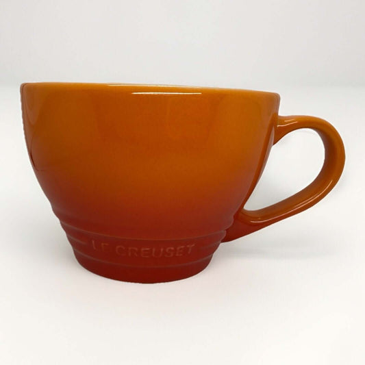 Le Creuset Giant Cappuccino Flame Orange Ombre Mug Cup Second Choix 400 ml New