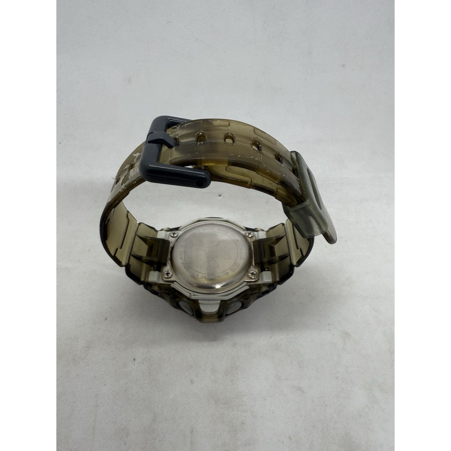 Vintage Casio Baby-G Watch BG-169RA Transparent Smoke Gray / White Accents As Is