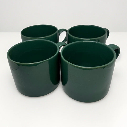 Eddie Bauer Mugs Set of 6 Solid Green 3 1/2" Made in Japan Camping Diner Retro - thriftgoblin