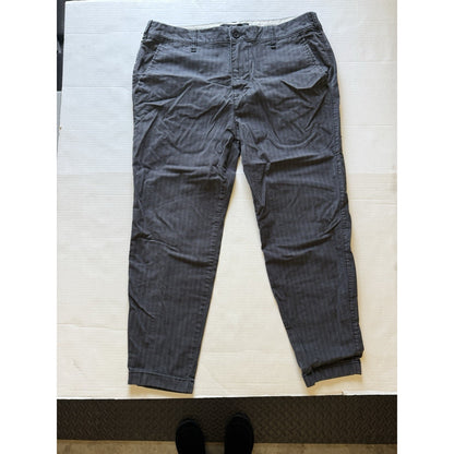 Hollister Epic Flex Taper Pants W33 L32 Gray Pinstripe Men’s Casual Stret