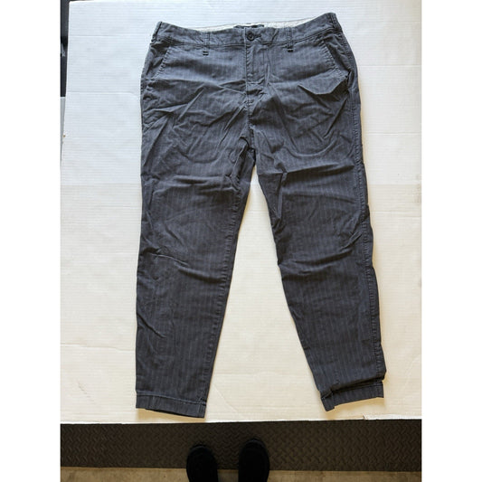 Hollister Epic Flex Taper Pants W33 L32 Gray Pinstripe Men’s Casual Stret