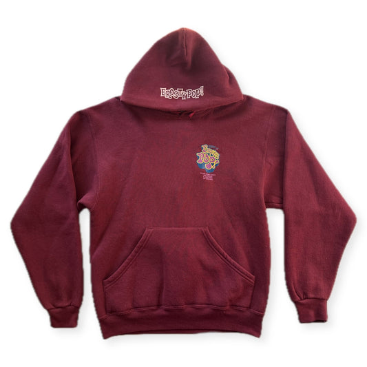 Erosty Pop 1998 Rockin Jelly Bean Pin-Up Back Print Pullover Hoodie Burgundy Size S USA - Thrift GoblinHoodie