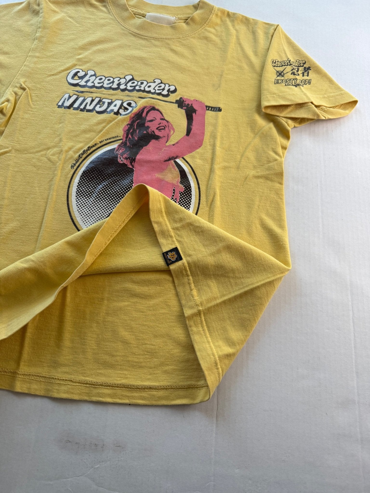 Erosty Pop Cheerleader Ninjas Rockin Jelly Bean Tee Yellow S