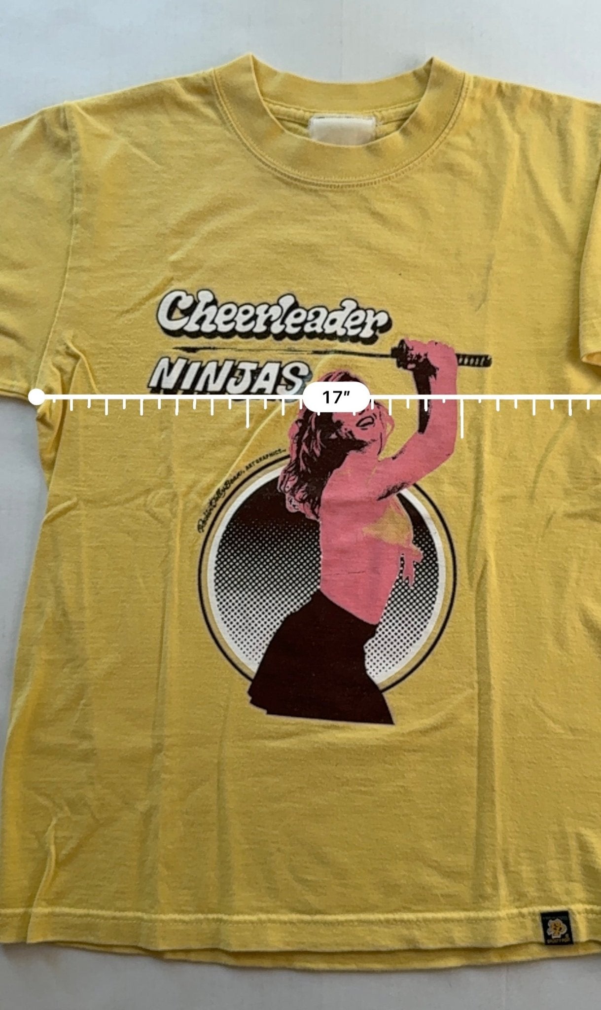 Erosty Pop Cheerleader Ninjas Rockin Jelly Bean Tee Yellow S