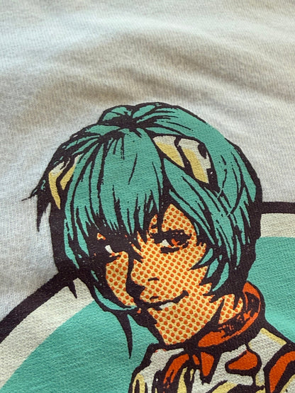 Evangelion 2.0 Rei Ayanami Rockin Jelly Bean Raglan T-Shirt 2010 White Black Size M - Thrift GoblinT-Shirt