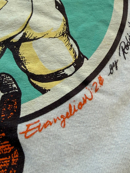 Evangelion 2.0 Rei Ayanami Rockin Jelly Bean Raglan T-Shirt 2010 White Black Size M - Thrift GoblinT-Shirt