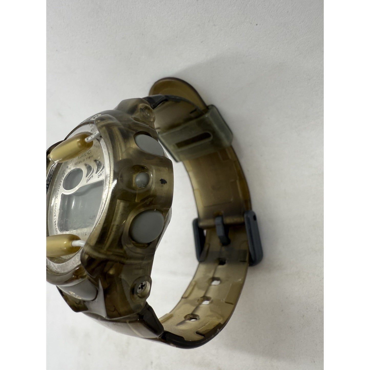 Vintage Casio Baby-G Watch BG-169RA Transparent Smoke Gray / White Accents As Is