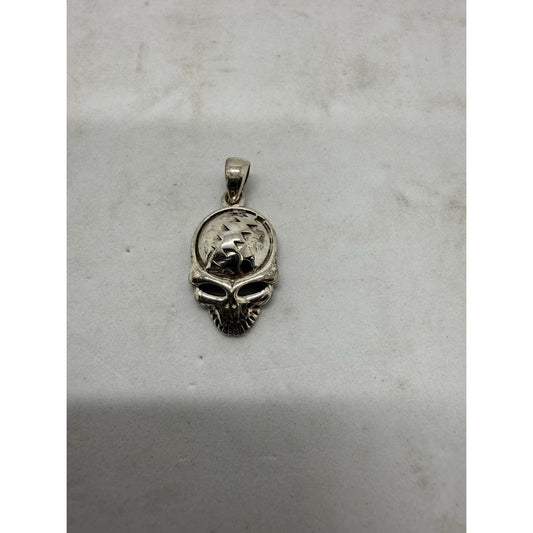 Grateful Dead .925 Silver Skull Pendant PSCL Marked 2.8g Sterling RARE Charm