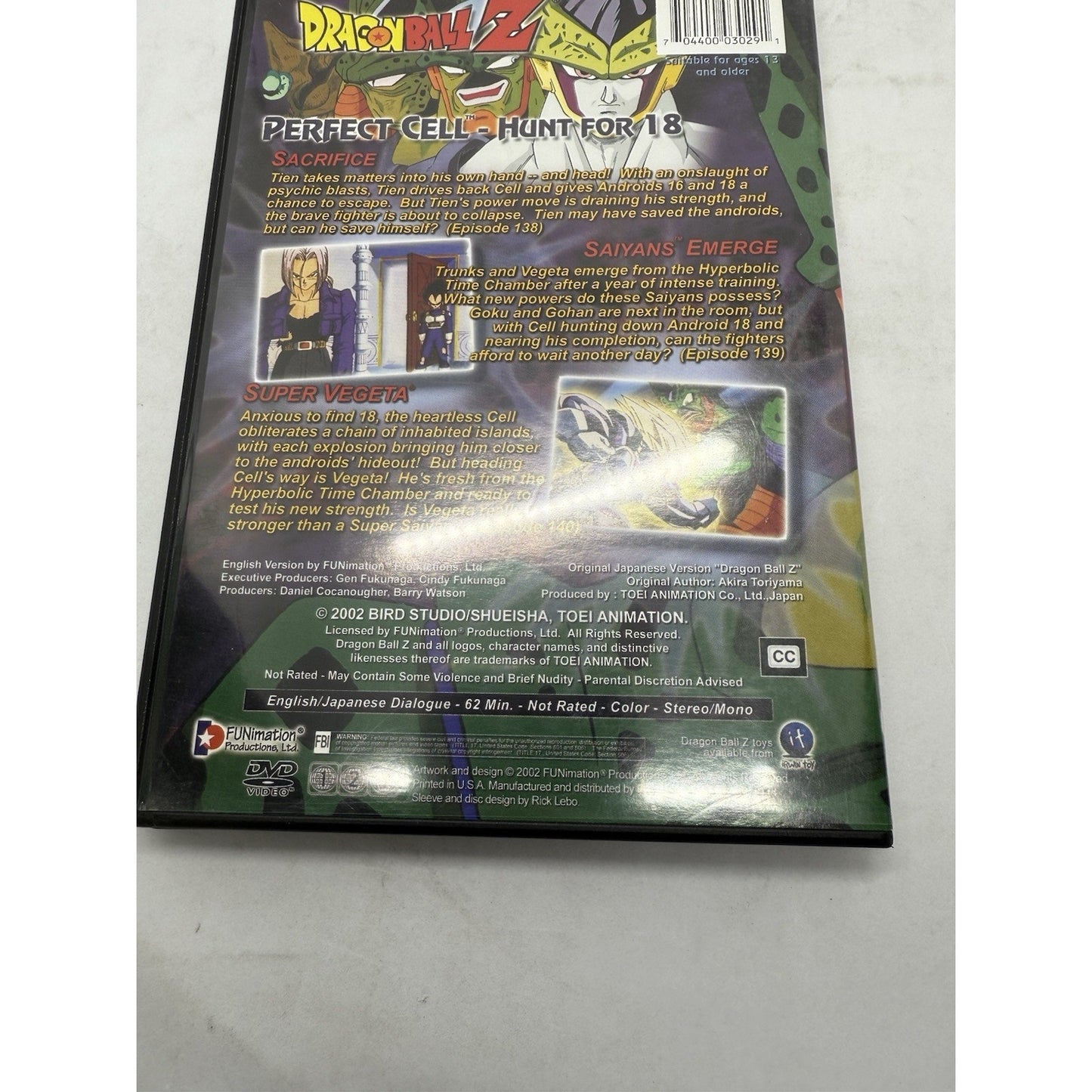 Dragon Ball Z: Perfect Cell - Hunt for 18 (DVD, 2002) - Excellent Condition