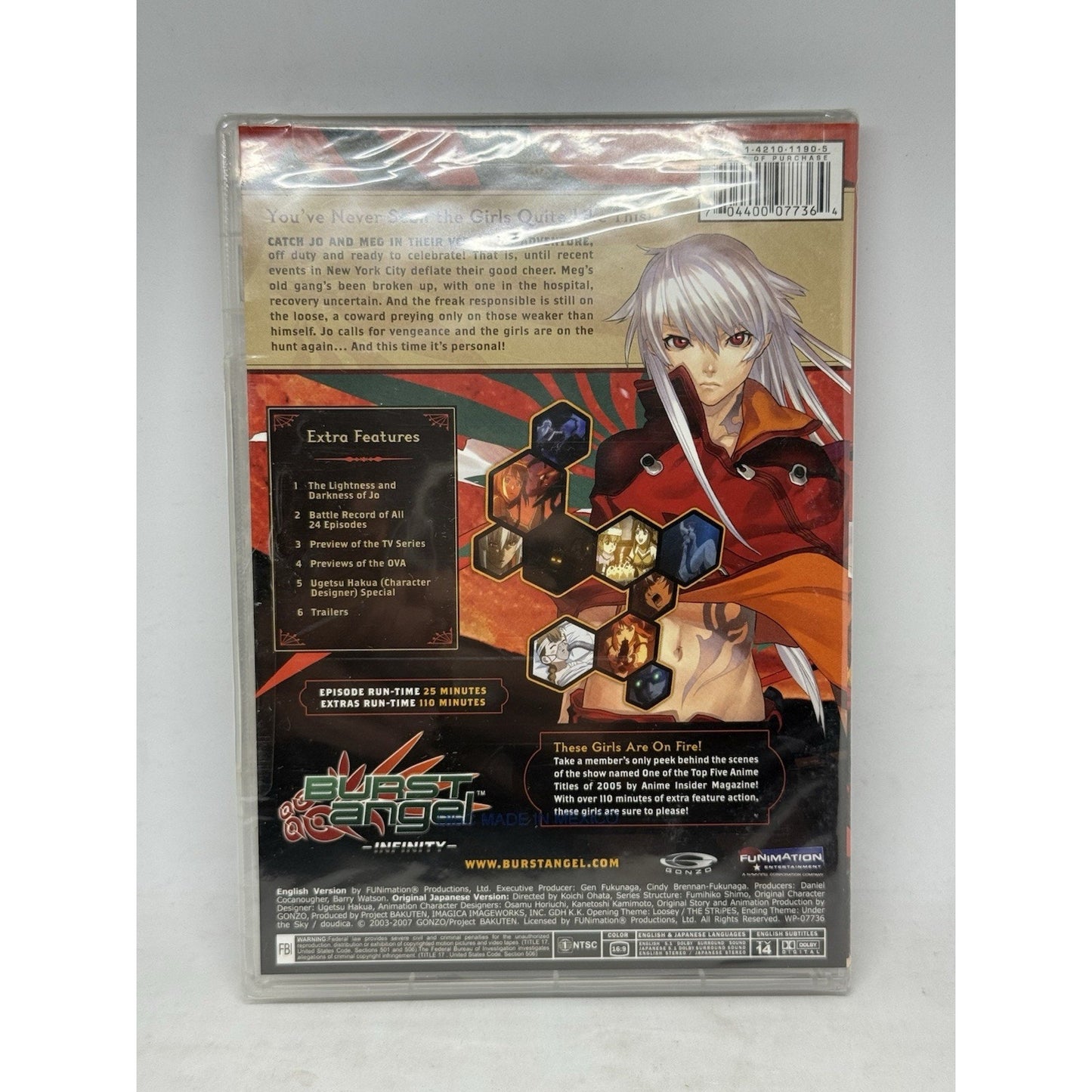 Burst Angel Infinity OVA DVD Sealed FUNimation Gonzo 2007 Anime ST-07736 New