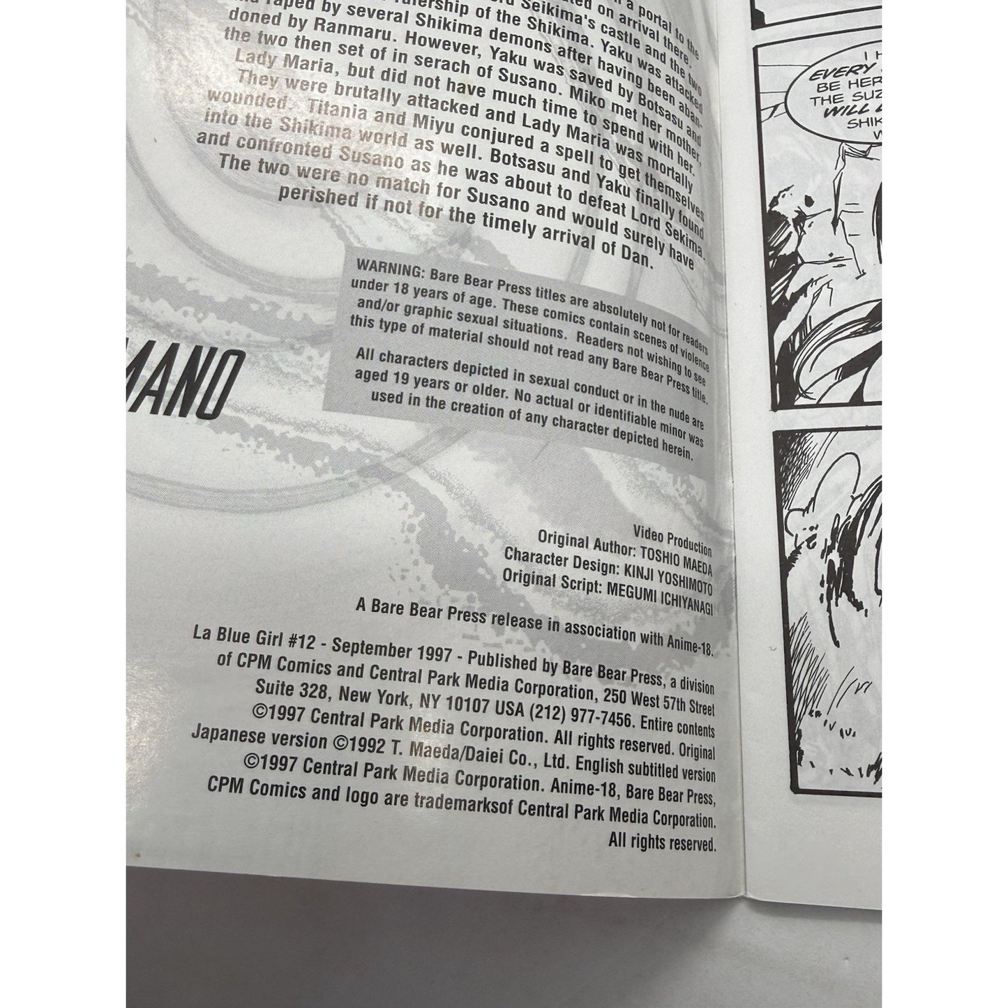 La Blue Girl Issue 12 (1997) Bare Bear Press | Vintage Anime Comic | Adult