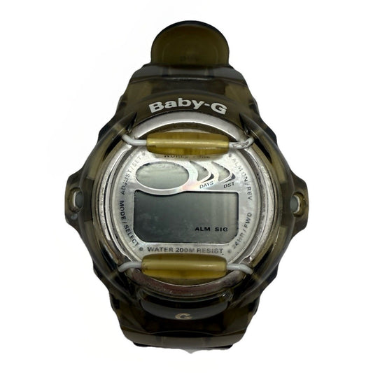 Vintage Casio Baby-G Watch BG-169RA Transparent Smoke Gray / White Accents As Is