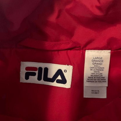 FILA Track Jacket Mens Large. USA Colors. Red White Blue Retro Windbreaker. - thriftgoblin