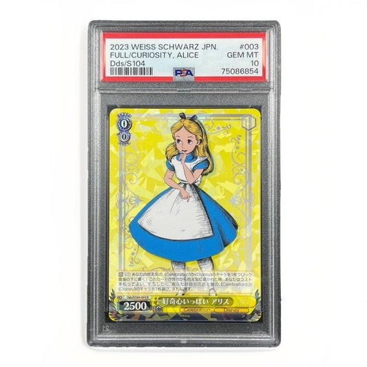 FULL CURIOSITY ALICE PSA 10 2023 WEISS SCHWARZ JPN. 003 DDS/S104 GEM 6854 - thriftgoblin