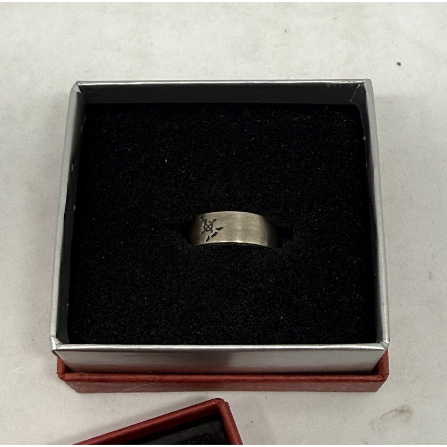 Fullmetal Alchemist Edward Silver Ring Size 8 Unused Rare Anime Jewelry - thriftgoblin
