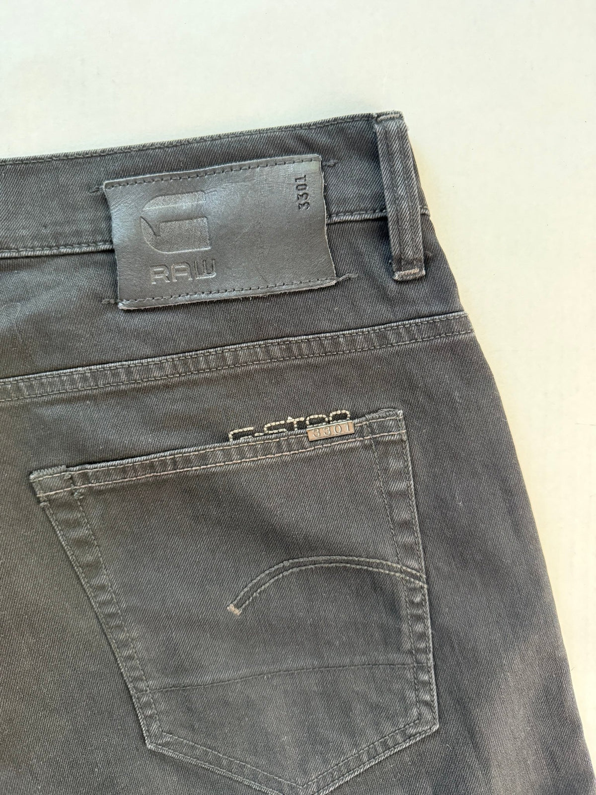 G-Star Raw 3301 Super Slim Jeans Anthracite Black Size 34x34 - Thrift GoblinPants