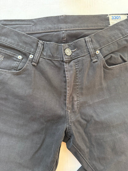 G-Star Raw 3301 Super Slim Jeans Anthracite Black Size 34x34 - Thrift GoblinPants