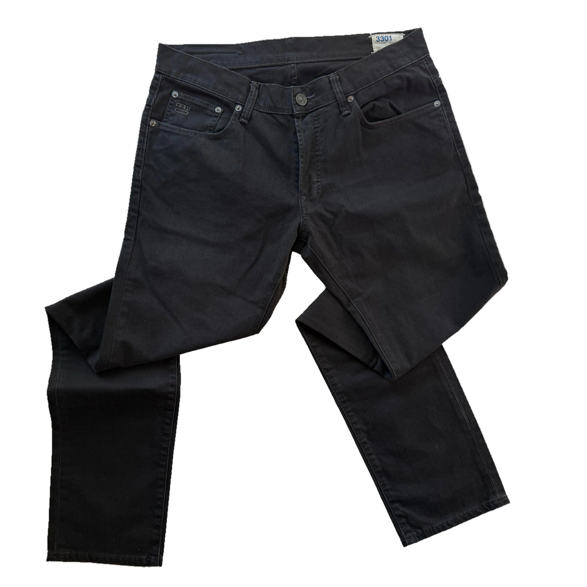 G-Star Raw 3301 Super Slim Jeans Anthracite Black Size 34x34 - Thrift GoblinPants