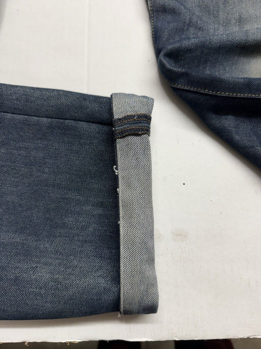 G Star Raw Jean Men 31x32 Blue 3301 Slim Straight Faded Selvedge 2010 Bottoms - thriftgoblin