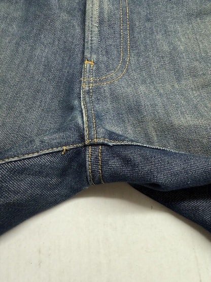 G Star Raw Jean Men 31x32 Blue 3301 Slim Straight Faded Selvedge 2010 Bottoms - thriftgoblin