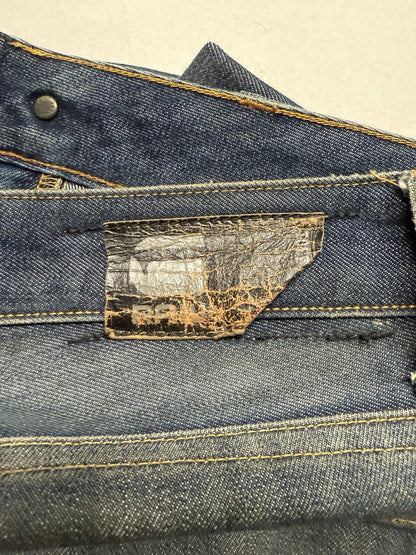 G Star Raw Jean Men 31x32 Blue 3301 Slim Straight Faded Selvedge 2010 Bottoms - thriftgoblin