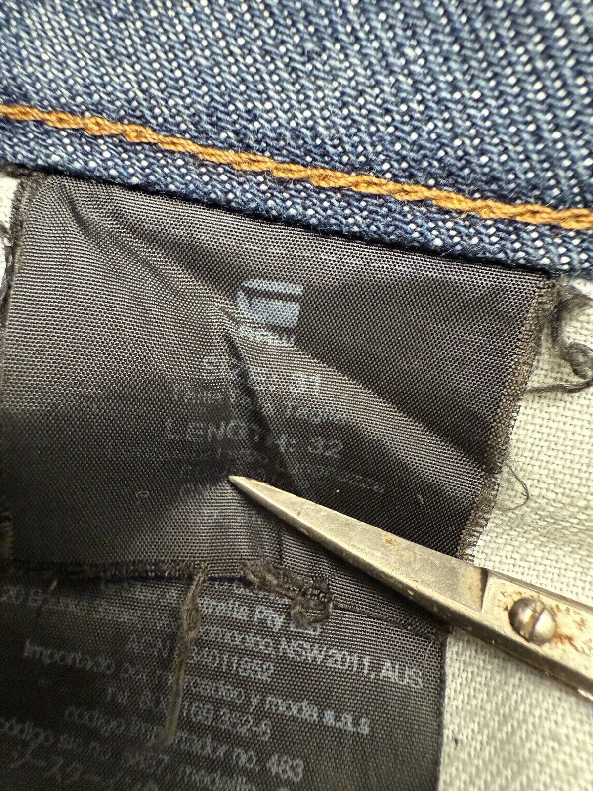 G Star Raw Jean Men 31x32 Blue 3301 Slim Straight Faded Selvedge 2010 Bottoms - thriftgoblin