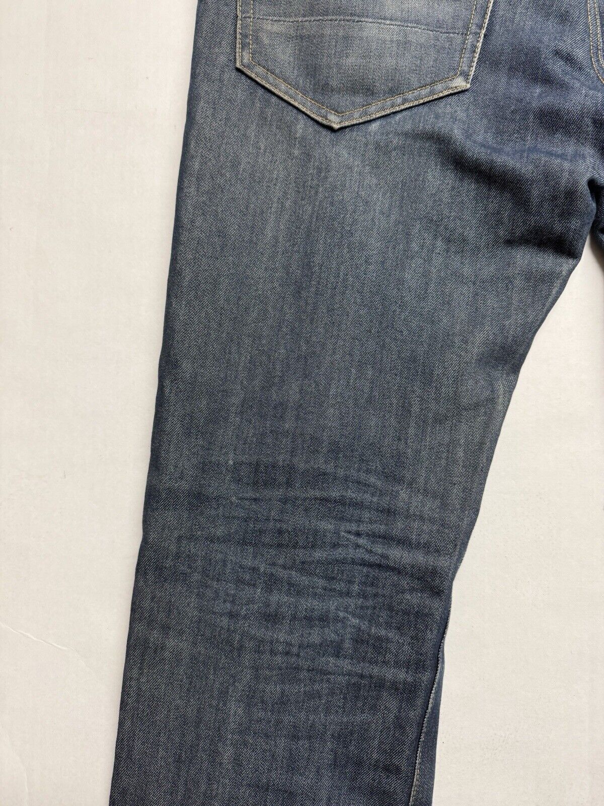 G Star Raw Jean Men 31x32 Blue 3301 Slim Straight Faded Selvedge 2010 Bottoms - thriftgoblin