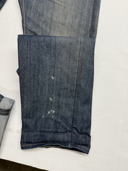 G Star Raw Jean Men 31x32 Blue 3301 Slim Straight Faded Selvedge 2010 Bottoms - thriftgoblin