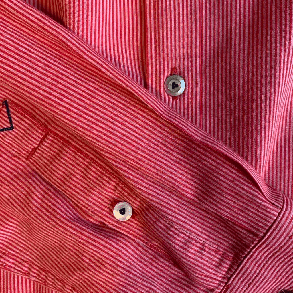 G Star Raw Long Sleeve red shirt striped large - thriftgoblin