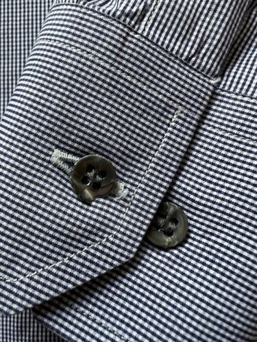 Giorgio Armani Dress Shirt Men 15 1/2 Black White Check Button Up Long Sleeve - thriftgoblin