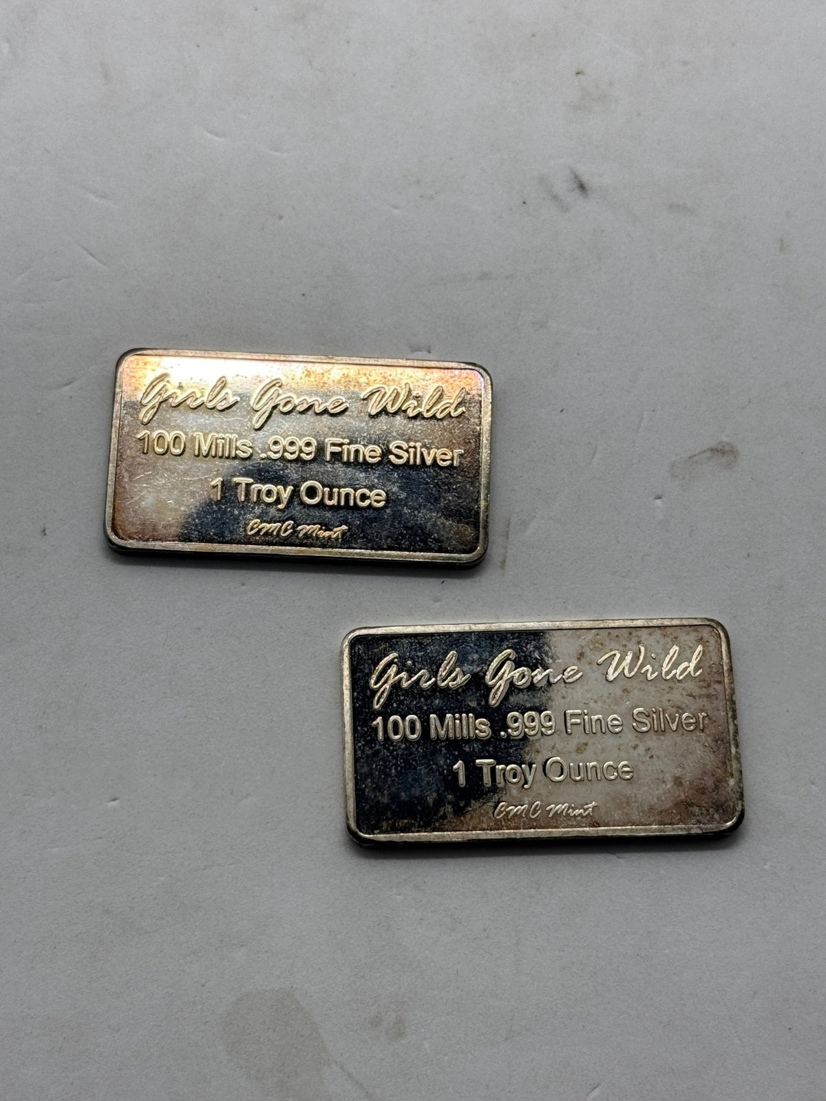 Girls Gone Wild Silver Plated Novelty Bars, Lot of 2, 1 Troy Ounce Marked