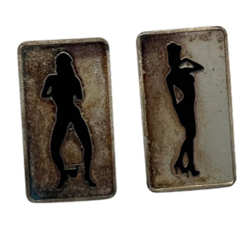 Girls Gone Wild Silver Plated Novelty Bars, Lot of 2, 1 Troy Ounce Marked