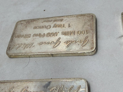 Girls Gone Wild Silver Plated Novelty Bars, Lot of 6, 1 Troy Ounce Marked