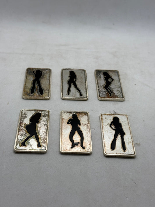 Girls Gone Wild Silver Plated Novelty Bars, Lot of 6, 1 Troy Ounce Marked