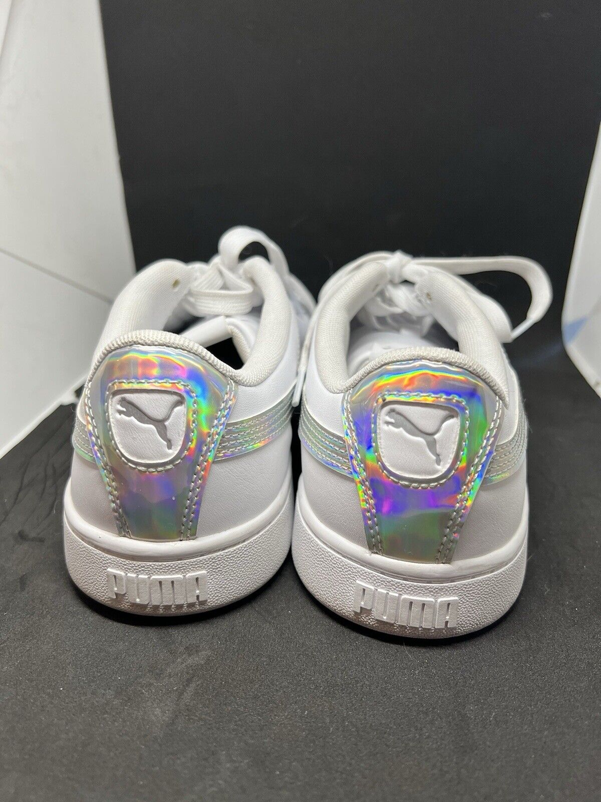 Girls Puma Classic Leather Sneakers Reflective Size 7.5 381497 - 01 Rainbow Bright - thriftgoblin