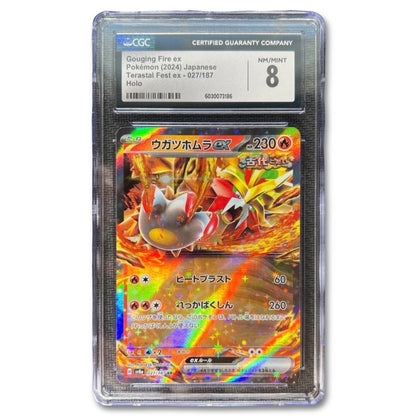 Gouging Fire ex 027/187 Pokemon Card CGC 8 Holo Japanese Terastal Fest TCG CCG - thriftgoblin