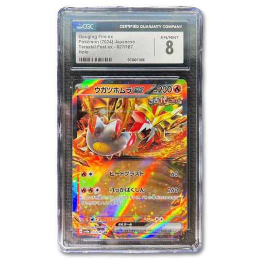 Gouging Fire ex 027/187 Pokemon Card CGC 8 Holo Japanese Terastal Fest TCG CCG - thriftgoblin